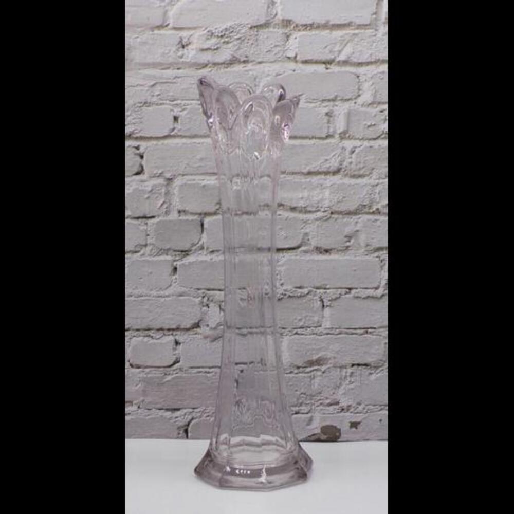 Vintage Lavender tinted Swung Vase - Glows Under UV Light